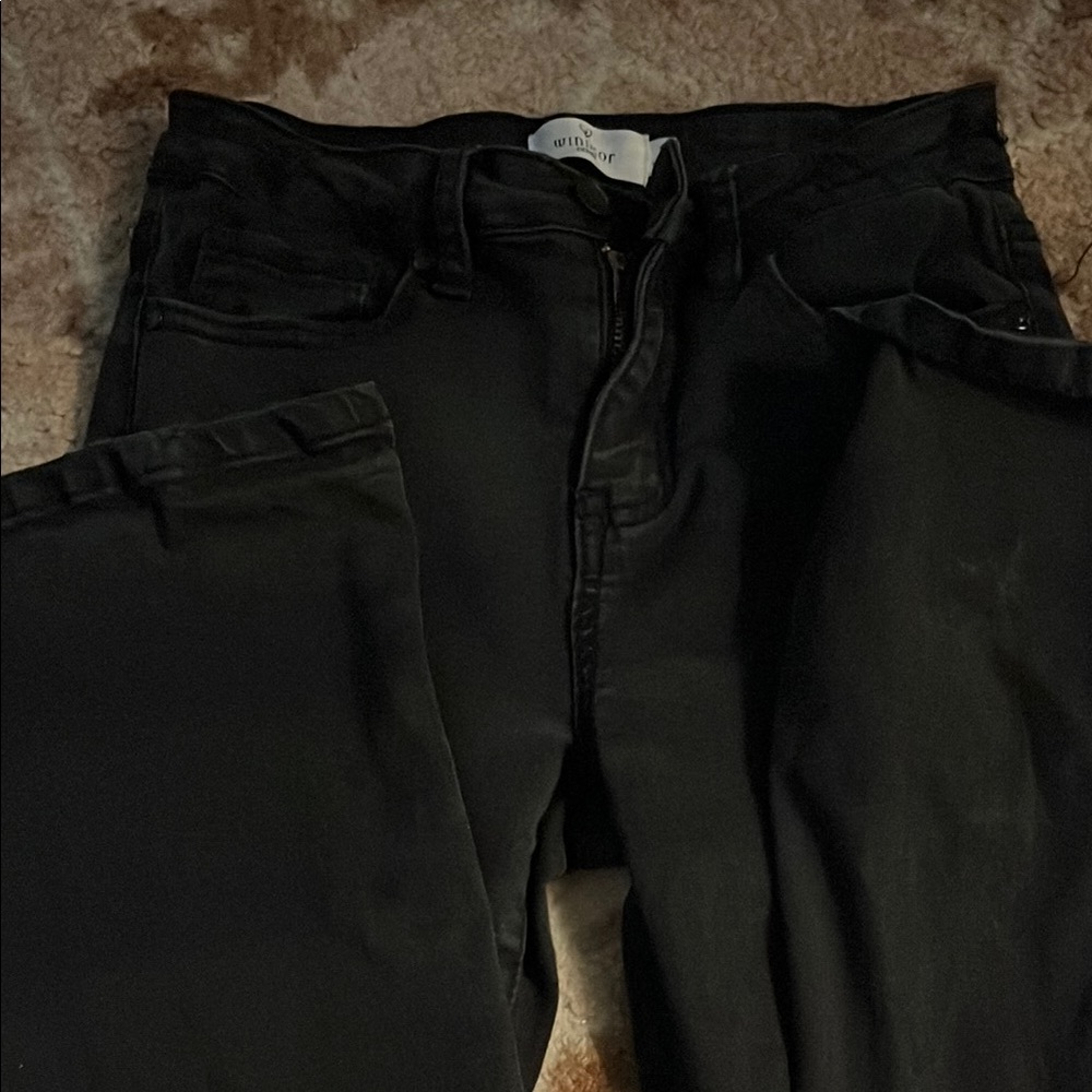 Black Flare Wide Leg Jeans